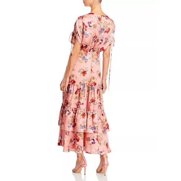 Cinq a Sept Dress Womens 14 Martine Floral Ruffled Maxi Boho Coquette Romantic - Picture 4 of 16